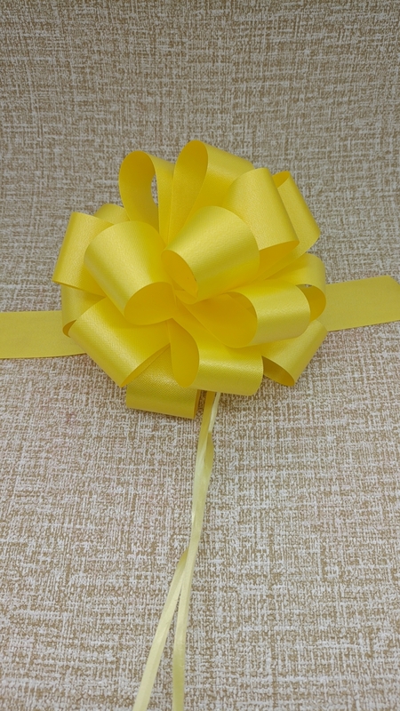 PSPE871602--16CM  Pom Pom Bow with Solid Ribbon for Wedding Decoration and Celebration