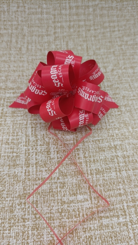 PSP870101--3'' Solid Printed  Pom Pom Bow for Chocolate Gift Boxes Packing and Decoration