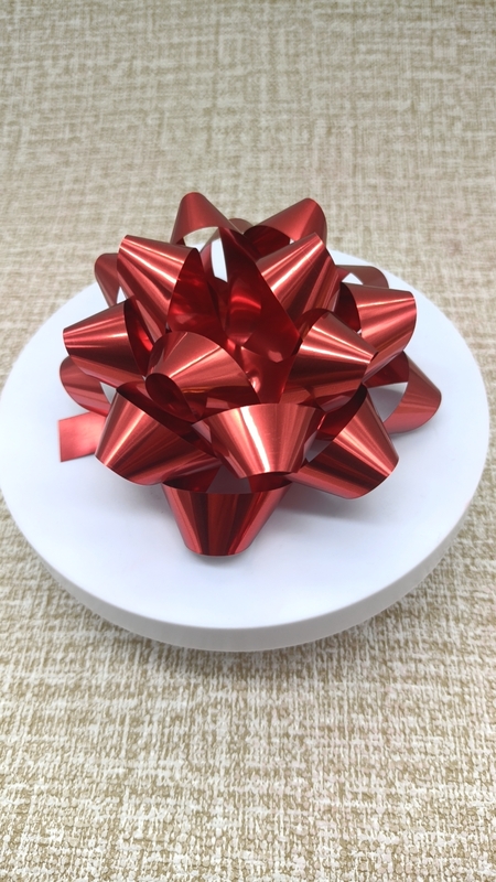 PM810401--4'' Metallict Custom Color Decoration Christmas Gift Ribbon Star Craft Bow