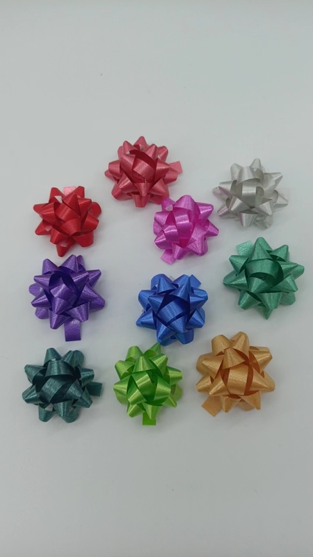 PS810101--1'' Eco-friendly Soild Color Wrapping Bow Self Adhesive Gift Star Bows For Present